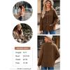 imageDokotoo Womens Long Sleeve Jackets Fashion Faux Shearling Oversized Color Block Button Sherpa Jacket CoatsBrown