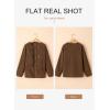 imageDokotoo Womens Long Sleeve Jackets Fashion Faux Shearling Oversized Color Block Button Sherpa Jacket CoatsBrown