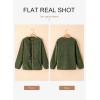 imageDokotoo Womens Long Sleeve Jackets Fashion Faux Shearling Oversized Color Block Button Sherpa Jacket CoatsGreen