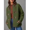 imageDokotoo Womens Long Sleeve Jackets Fashion Faux Shearling Oversized Color Block Button Sherpa Jacket CoatsGreen