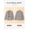 imageDokotoo Womens Long Sleeve Jackets Fashion Faux Shearling Oversized Color Block Button Sherpa Jacket CoatsGrey