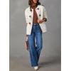 imageDokotoo Womens Long Sleeve Jackets Fashion Faux Shearling Oversized Color Block Button Sherpa Jacket CoatsWhite