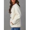 imageDokotoo Womens Long Sleeve Jackets Fashion Faux Shearling Oversized Color Block Button Sherpa Jacket CoatsWhite