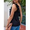imageDokotoo Womens One Shoulder Tops Ruffled Solid Tunic Shirts Sleeveless Loose Tank TopBlack