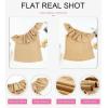 imageDokotoo Womens One Shoulder Tops Ruffled Solid Tunic Shirts Sleeveless Loose Tank TopKhaki