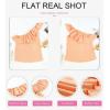 imageDokotoo Womens One Shoulder Tops Ruffled Solid Tunic Shirts Sleeveless Loose Tank TopOrange
