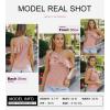 imageDokotoo Womens One Shoulder Tops Ruffled Solid Tunic Shirts Sleeveless Loose Tank TopPink
