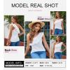 imageDokotoo Womens One Shoulder Tops Ruffled Solid Tunic Shirts Sleeveless Loose Tank TopWhite