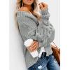 imageDokotoo Womens Open Front Long Sleeve Chunky Knit Cardigan Sweaters Loose Outwear CoatC Gray