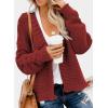 imageDokotoo Womens Open Front Long Sleeve Chunky Knit Cardigan Sweaters Loose Outwear CoatC Red