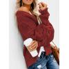 imageDokotoo Womens Open Front Long Sleeve Chunky Knit Cardigan Sweaters Loose Outwear CoatC Red