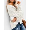 imageDokotoo Womens Open Front Long Sleeve Chunky Knit Cardigan Sweaters Loose Outwear CoatC White