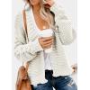 imageDokotoo Womens Open Front Long Sleeve Chunky Knit Cardigan Sweaters Loose Outwear CoatC White