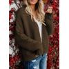 imageDokotoo Womens Open Front Long Sleeve Chunky Knit Cardigan Sweaters Loose Outwear CoatC1 Brown