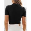 imageDokotoo Womens Polo Shirts Short Sleeve Collared V Neck T Shirts Summer Blouses Business Casual TopsBlack