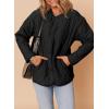imageDokotoo Womens Quilted Lightweight Jackets Button Down Puffer Jacket Coats Padded Outwear with PocketsBlack