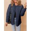 imageDokotoo Womens Quilted Lightweight Jackets Button Down Puffer Jacket Coats Padded Outwear with PocketsBlue