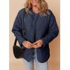imageDokotoo Womens Quilted Lightweight Jackets Button Down Puffer Jacket Coats Padded Outwear with PocketsBlue
