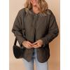 imageDokotoo Womens Quilted Lightweight Jackets Button Down Puffer Jacket Coats Padded Outwear with PocketsBrown
