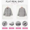 imageDokotoo Womens Quilted Lightweight Jackets Button Down Puffer Jacket Coats Padded Outwear with PocketsGray