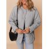 imageDokotoo Womens Quilted Lightweight Jackets Button Down Puffer Jacket Coats Padded Outwear with PocketsGray