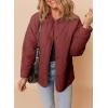 imageDokotoo Womens Quilted Lightweight Jackets Button Down Puffer Jacket Coats Padded Outwear with PocketsRed