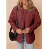 imageDokotoo Womens Quilted Lightweight Jackets Button Down Puffer Jacket Coats Padded Outwear with PocketsRed