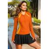 imageDokotoo Womens Rash Guard Long Sleeve Sun Protection Swim Shirts Swim Top 14 Zip Summer Quick Dry Surf ShirtsCarrot
