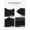 imageDokotoo Womens Ruffle Short Sleeve High Waisted Midi Dress 2025 Spring Summer Casual Crewneck ALine DressBlack