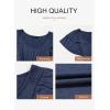 imageDokotoo Womens Ruffle Short Sleeve High Waisted Midi Dress 2025 Spring Summer Casual Crewneck ALine DressBlue