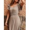 imageDokotoo Womens Ruffle Short Sleeve High Waisted Midi Dress 2025 Spring Summer Casual Crewneck ALine DressGoat