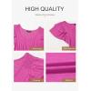 imageDokotoo Womens Ruffle Short Sleeve High Waisted Midi Dress 2025 Spring Summer Casual Crewneck ALine DressRose Red