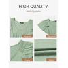 imageDokotoo Womens Ruffle Short Sleeve High Waisted Midi Dress 2025 Spring Summer Casual Crewneck ALine DressSmoke Green