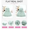 imageDokotoo Womens Spaghetti Strap Dresses Scoop Neck Bow Backless Sleeveless Elastic Waist Ruffle Hem ALine Casual Mini DressGreen