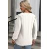 imageDokotoo Womens Spring Fashion 2025 Long Sleeve Tops Dressy Casual Blouses Trendy V Neck Puff Sleeve Shirts Business OutfitsBeige