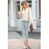 imageDokotoo Womens Spring Fashion 2025 Long Sleeve Tops Dressy Casual Blouses Trendy V Neck Puff Sleeve Shirts Business OutfitsBeige