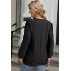 imageDokotoo Womens Spring Fashion 2025 Long Sleeve Tops Dressy Casual Blouses Trendy V Neck Puff Sleeve Shirts Business OutfitsBlack
