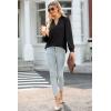 imageDokotoo Womens Spring Fashion 2025 Long Sleeve Tops Dressy Casual Blouses Trendy V Neck Puff Sleeve Shirts Business OutfitsBlack
