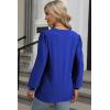 imageDokotoo Womens Spring Fashion 2025 Long Sleeve Tops Dressy Casual Blouses Trendy V Neck Puff Sleeve Shirts Business OutfitsBluing