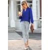 imageDokotoo Womens Spring Fashion 2025 Long Sleeve Tops Dressy Casual Blouses Trendy V Neck Puff Sleeve Shirts Business OutfitsBluing