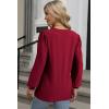 imageDokotoo Womens Spring Fashion 2025 Long Sleeve Tops Dressy Casual Blouses Trendy V Neck Puff Sleeve Shirts Business OutfitsBurgundy