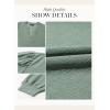 imageDokotoo Womens Spring Fashion 2025 Long Sleeve Tops Dressy Casual Blouses Trendy V Neck Puff Sleeve Shirts Business OutfitsMist Green