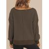 imageDokotoo Womens Spring Outfits V Neck Waffle Knit Tops Cropped Sweaters Long Sleeve Pullover Crop TopBrown