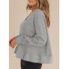 imageDokotoo Womens Spring Outfits V Neck Waffle Knit Tops Cropped Sweaters Long Sleeve Pullover Crop TopGray
