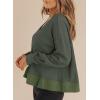 imageDokotoo Womens Spring Outfits V Neck Waffle Knit Tops Cropped Sweaters Long Sleeve Pullover Crop TopMoss Green