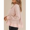 imageDokotoo Womens Spring Outfits V Neck Waffle Knit Tops Cropped Sweaters Long Sleeve Pullover Crop TopPink