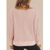imageDokotoo Womens Spring Outfits V Neck Waffle Knit Tops Cropped Sweaters Long Sleeve Pullover Crop TopPink