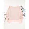 imageDokotoo Womens Spring Outfits V Neck Waffle Knit Tops Cropped Sweaters Long Sleeve Pullover Crop TopPink