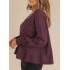 imageDokotoo Womens Spring Outfits V Neck Waffle Knit Tops Cropped Sweaters Long Sleeve Pullover Crop TopRed