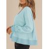 imageDokotoo Womens Spring Outfits V Neck Waffle Knit Tops Cropped Sweaters Long Sleeve Pullover Crop TopSky Blue